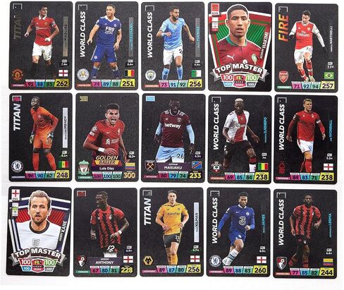 55 Black Soccer Trading Cards Star Cards Limited English Edition Soccer Cards Champions League Collection Cards Gifts for Kids Fans in Saudi Arabia