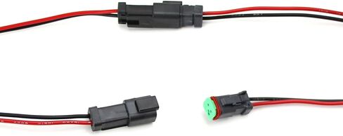 iJDMTOY 2-Pk 20 بوصة طويلة جدًا Deutsch DT DTP ذكر/أنثى محولات موصلات أسلاك التوصيل المصنوعة، متوافقة مع مصابيح LED مكعبة، شريط إضاءة LED، مصابيح عمل LED، مصابيح الضباب، إلخ in Saudi Arabia