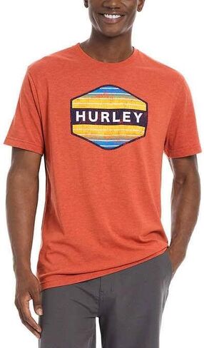 Hurley Men's Icon Slash Gradient T-Shirt, Red, XX-Large in Saudi Arabia