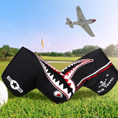 Big Teeth Golf Club Covers Set Shark Attack Golf Head Covers Driver Headcover, 460cc Golf Driver Head Covers,3 Wood Headcover, Hybrid Headcovers with Number Tag for All Brands Blue Color in Kuwait