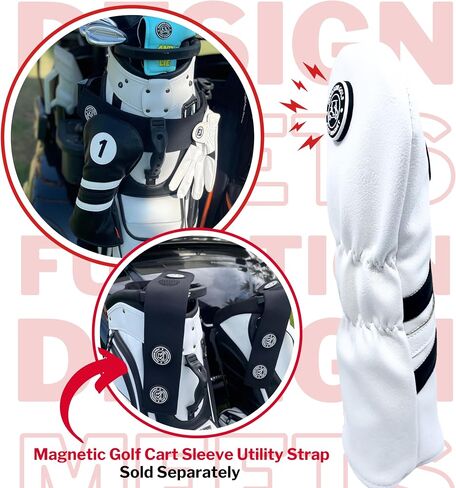 Cart Magnet Headcovers - Stylish & Protective Club Covers for Golf Clubs, with Rubber Cart Magnet for Secure Positioning and Quick Access, Magnetic Golf Accessories, Golf Cart Accessories in Saudi Arabia