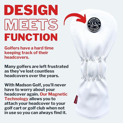 Cart Magnet Headcovers - Stylish & Protective Club Covers for Golf Clubs, with Rubber Cart Magnet for Secure Positioning and Quick Access, Magnetic Golf Accessories, Golf Cart Accessories in Saudi Arabia