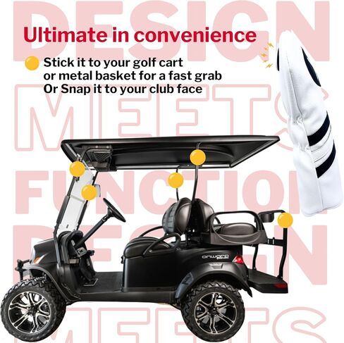 Cart Magnet Headcovers - Stylish & Protective Club Covers for Golf Clubs, with Rubber Cart Magnet for Secure Positioning and Quick Access, Magnetic Golf Accessories, Golf Cart Accessories in Saudi Arabia