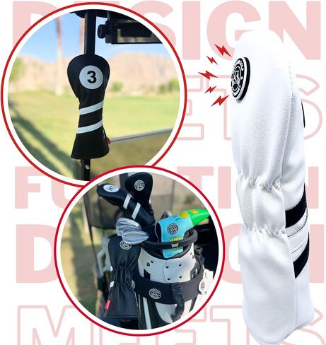 Cart Magnet Headcovers - Stylish & Protective Club Covers for Golf Clubs, with Rubber Cart Magnet for Secure Positioning and Quick Access, Magnetic Golf Accessories, Golf Cart Accessories in Saudi Arabia