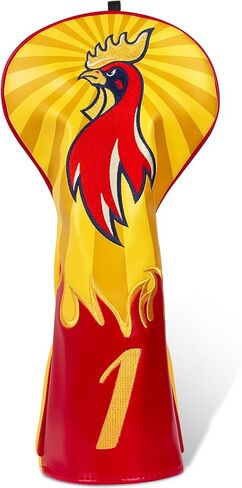 Golf Club Head Cover Golf Head Cover Driver Headcover Fairway Wood Headcover Hybrid Club Head Cover Rooster… in Saudi Arabia