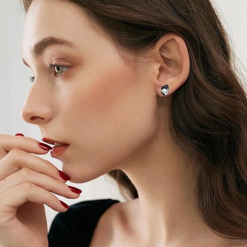 Diamond Skull and Cat Stud Earrings for Women in 925 Sterling Silver in Saudi Arabia