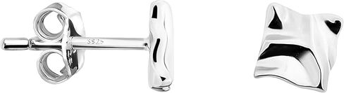 SOFIA MILANI - Solid 925 Sterling Silver Earrings for Women - Rectangle Stud Earring - E1225 in Kuwait