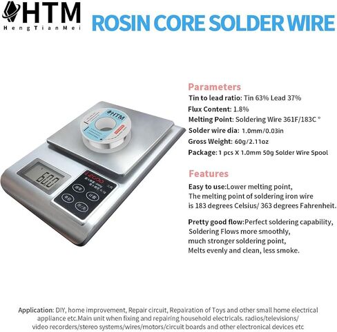 63/37 Rosin Core Tin Lead Solder Wire For Electrical Soldering(0.3mm/50g) in Kuwait