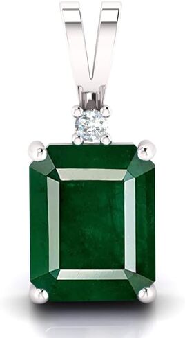 Original Emerald Panna Pendant jwelery Gift for Any Love her 925 Sterling Pure Silver with stemp (8.25 Carat) Lab Approved Gemstone in Saudi Arabia