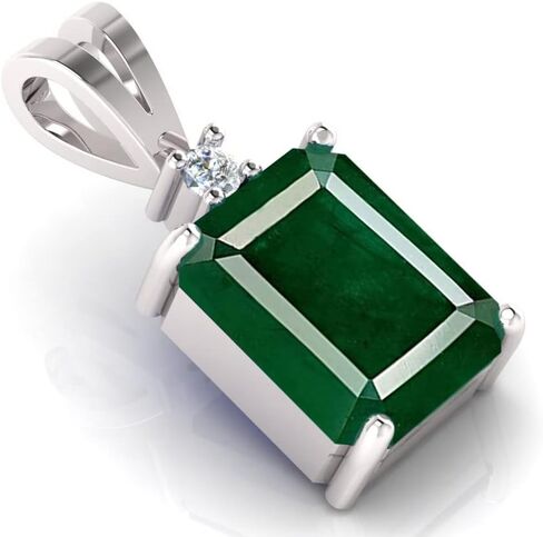 Original Emerald Panna Pendant jwelery Gift for Any Love her 925 Sterling Pure Silver with stemp (8.25 Carat) Lab Approved Gemstone in Saudi Arabia
