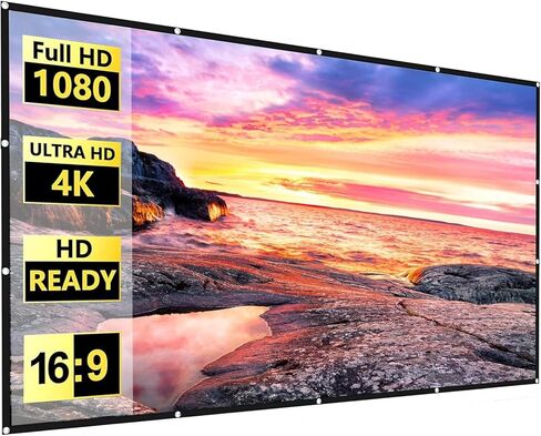 Foldabe Projector Screen with Hooks, Hanging Movie Screen in Kuwait