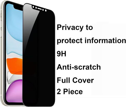 2 Pack 360 Degree Privacy Tempered Glass for iPhone 17 Pro Max Anti-Spy 4 Directions Screen Protector Film 6.9 inch in Kuwait