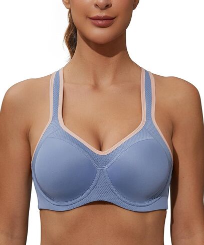 Wingslove حمالة صدر رياضية عالية التأثير للنساء بسلك داخلي مصبوب ودعم عالي بالإضافة إلى حمالة صدر للتمرين in Kuwait