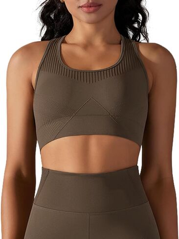 حمالة صدر رياضية للنساء من Orolay بدون خياطة حمالة صدر لليوجا بدون سلك وظهر متسابق للتمرين في صالة الألعاب الرياضية مع وسادات قابلة للإزالة in Kuwait