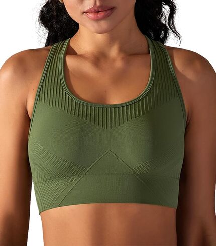 Orolay Women's Seamless Sports Bra Wirefree Racerback Yoga Bra Workout Gym Activewear with Removable Pads in Saudi Arabia