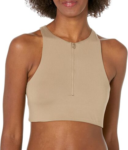 Sage Collective Women's Moisture Wicking Racerback Wirefree Stretch Front Zipper Padded Athletic Yoga Sports Bra in Saudi Arabia