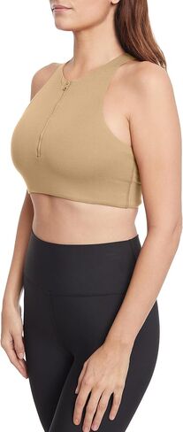 Sage Collective Women's Moisture Wicking Racerback Wirefree Stretch Front Zipper Padded Athletic Yoga Sports Bra in Saudi Arabia