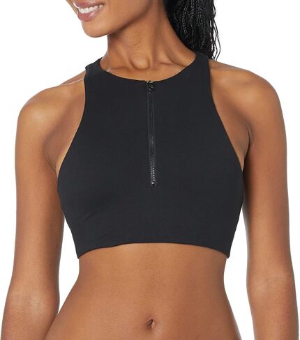 Sage Collective Women's Moisture Wicking Racerback Wirefree Stretch Front Zipper Padded Athletic Yoga Sports Bra in Saudi Arabia