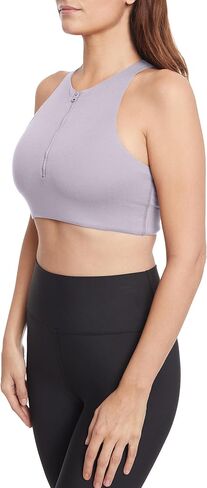 Sage Collective Women's Moisture Wicking Racerback Wirefree Stretch Front Zipper Padded Athletic Yoga Sports Bra in Saudi Arabia