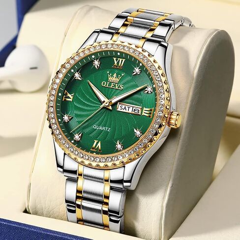 OLEVS Mens Watches，Big Face Watches for Men，Mens Stainless Steel Band Watches，Mens Waterproof Watches，Men Day Date Watches，Analog Quartz Men's Watches，Relojes para Hombre，Fashion Business Watch Men in Saudi Arabia