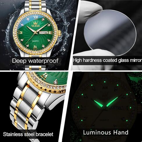 OLEVS Mens Watches，Big Face Watches for Men，Mens Stainless Steel Band Watches，Mens Waterproof Watches，Men Day Date Watches，Analog Quartz Men's Watches，Relojes para Hombre，Fashion Business Watch Men in Saudi Arabia