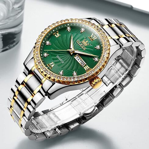 OLEVS Mens Watches，Big Face Watches for Men，Mens Stainless Steel Band Watches，Mens Waterproof Watches，Men Day Date Watches，Analog Quartz Men's Watches，Relojes para Hombre，Fashion Business Watch Men in Saudi Arabia