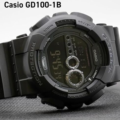 ساعة جي شوك كاسيو للرجال - سوداء - مجموعة سماعات لاسلكية - ساعة مقاومة للماء حتى 20 بار، مقاومة للصدمات، عمر بطارية 7 سنوات، إضاءة خلفية LED عالية السطوع، مؤقت، ساعة إيقاف، توقيت متعدد المدن in Kuwait