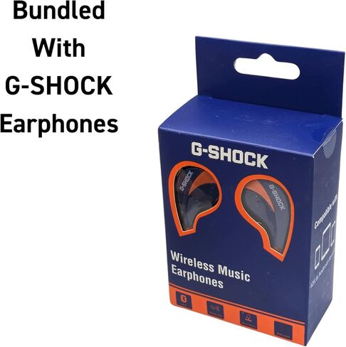 ساعة جي شوك كاسيو للرجال - سوداء - مجموعة سماعات لاسلكية - ساعة مقاومة للماء حتى 20 بار، مقاومة للصدمات، عمر بطارية 7 سنوات، إضاءة خلفية LED عالية السطوع، مؤقت، ساعة إيقاف، توقيت متعدد المدن in Kuwait