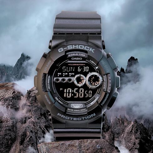 ساعة جي شوك كاسيو للرجال - سوداء - مجموعة سماعات لاسلكية - ساعة مقاومة للماء حتى 20 بار، مقاومة للصدمات، عمر بطارية 7 سنوات، إضاءة خلفية LED عالية السطوع، مؤقت، ساعة إيقاف، توقيت متعدد المدن in Kuwait