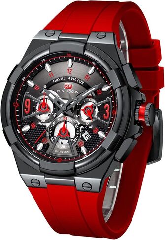 Mini Focus Mens Watches Military Sports Watch (Chronograph/Waterproof/Luminous/Calendar) Silicon Band Quartz Watch for Men in Saudi Arabia