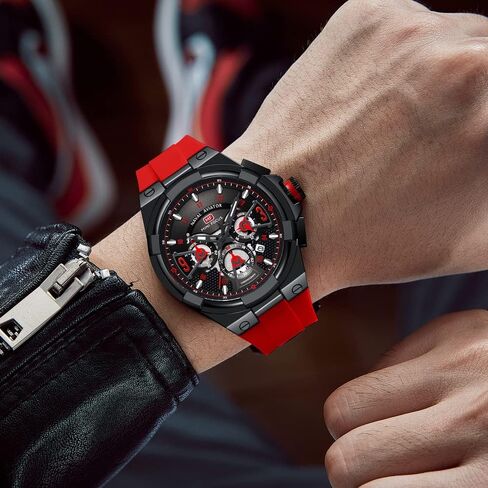 Mini Focus Mens Watches Military Sports Watch (Chronograph/Waterproof/Luminous/Calendar) Silicon Band Quartz Watch for Men in Saudi Arabia