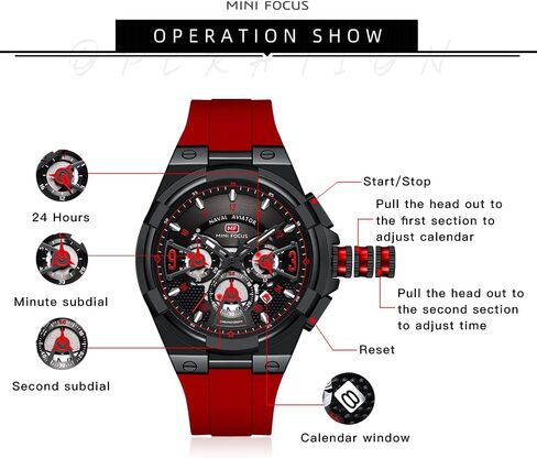 Mini Focus Mens Watches Military Sports Watch (Chronograph/Waterproof/Luminous/Calendar) Silicon Band Quartz Watch for Men in Saudi Arabia
