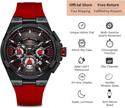 Mini Focus Mens Watches Military Sports Watch (Chronograph/Waterproof/Luminous/Calendar) Silicon Band Quartz Watch for Men in Saudi Arabia