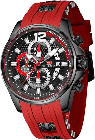 Mini Focus Mens Watches Military Sports Watch (Chronograph/Waterproof/Luminous/Calendar) Silicon Band Quartz Watch for Men in Saudi Arabia