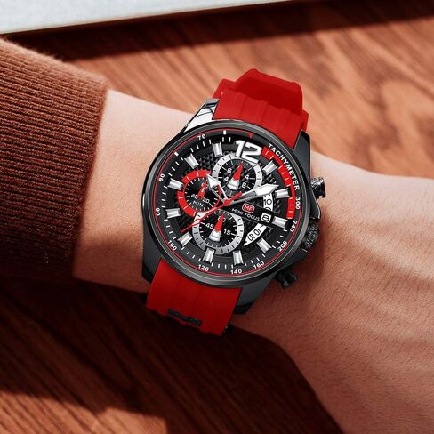 Mini Focus Mens Watches Military Sports Watch (Chronograph/Waterproof/Luminous/Calendar) Silicon Band Quartz Watch for Men in Saudi Arabia