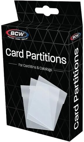 BCW Clear Card Partitions - 12 Pack | Compatible with Card Bins & 6 Drawer Catalog | Trading Card Storage & Organization | Durable Divider System for Card Protection | Card Bin Partitions Dividers in Saudi Arabia