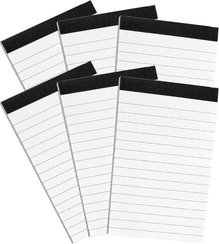 6 PCS Note Pads Refills 3 x 5 Inches Memo, Small Notepads for Business Office Legal Pads with Hard Backboard, Mini Notebook Writting Pads with 30 Sheets Each Pad College Ruled White Lined Pads in Kuwait