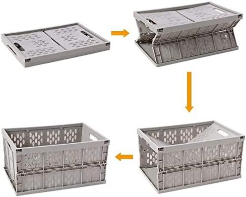 Jia Feng Long Time 31 Liters Plastic Storage Collapsible & Stackable Storage Bin Milk Crate and Reusable Fruit Storage （17.7 x 12 x 9 in ） for Home, Clothes... in Saudi Arabia