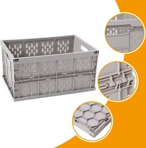 Jia Feng Long Time 31 Liters Plastic Storage Collapsible & Stackable Storage Bin Milk Crate and Reusable Fruit Storage （17.7 x 12 x 9 in ） for Home, Clothes... in Saudi Arabia