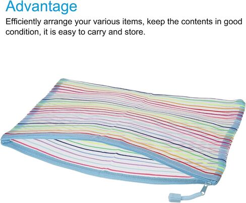 MECCANIXITY Mesh Zipper Pouches, A4 Colorful Pencil Case Document File Bags Storage Organizer for Office Supply Travel Accessory, Purple Pack of 6 in Saudi Arabia