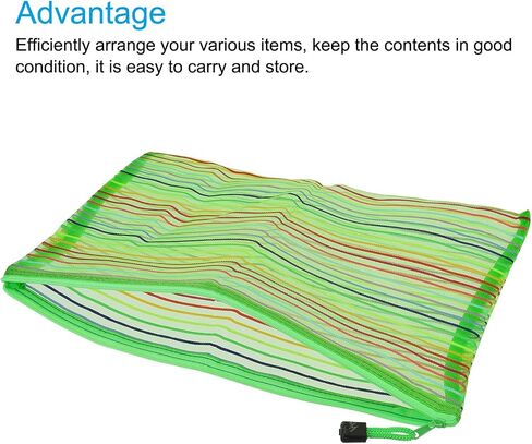 MECCANIXITY Mesh Zipper Pouches, A4 Colorful Pencil Case Document File Bags Storage Organizer for Office Supply Travel Accessory, Purple Pack of 6 in Saudi Arabia