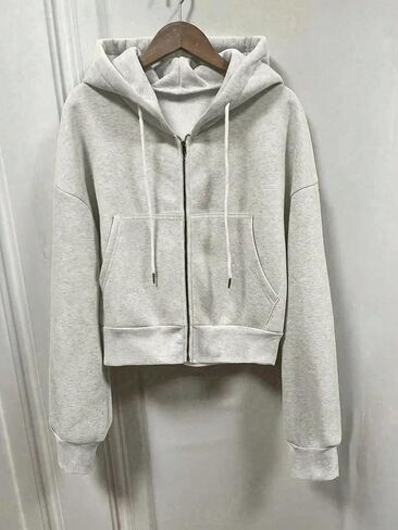 Women's Zip Up Hoodie Long Sleeve Drawstring Hooded Sweatshirt Trendy Zipped Hoodies with Pocket in Saudi Arabia