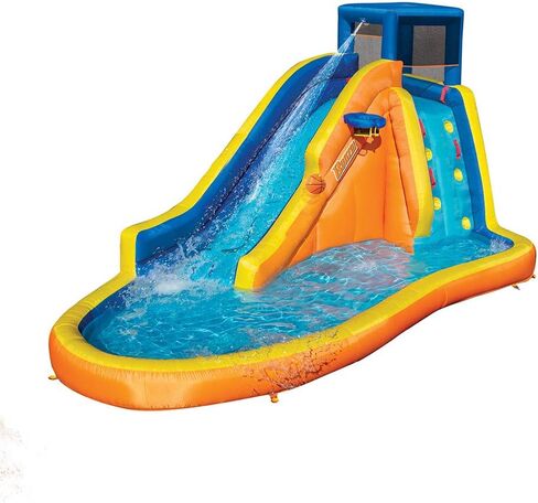 حديقة بانزاي المائية القابلة للنفخ - حمام سباحة ضخم للأطفال (طوله 14 بوصة وارتفاعه 8 بوصات) مع موجة رش مدمجة وحلقة - بحيرة مائية شديدة التحمل في الهواء الطلق - متضمنة منفاخ - يتم نفخها في دقائق in Kuwait