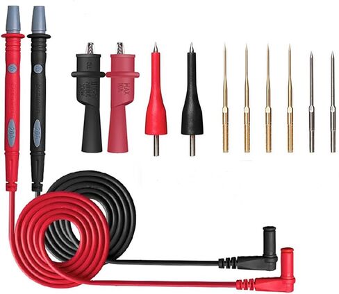 12Pcs Multimeter Test Leads Set CAT III 1000V 20A with Alligator Clips/Needle Probe and Replaceable Precision Probes, Professional Kit General Use for Digital Electrical Testing in Saudi Arabia