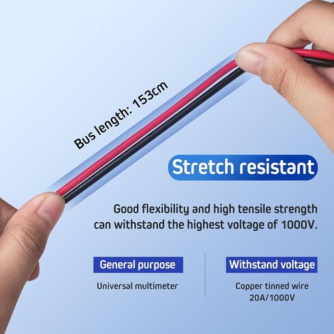 12Pcs Multimeter Test Leads Set CAT III 1000V 20A with Alligator Clips/Needle Probe and Replaceable Precision Probes, Professional Kit General Use for Digital Electrical Testing in Saudi Arabia