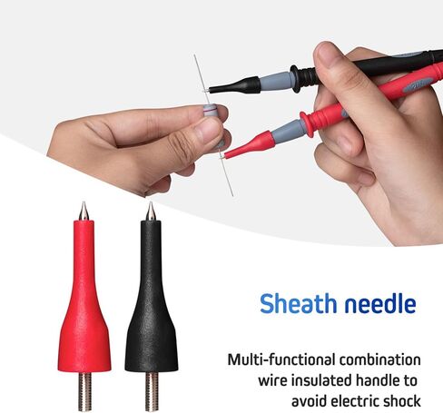 12Pcs Multimeter Test Leads Set CAT III 1000V 20A with Alligator Clips/Needle Probe and Replaceable Precision Probes, Professional Kit General Use for Digital Electrical Testing in Saudi Arabia