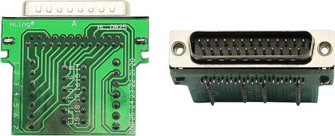 CERRXIAN DB25 Breakout Board, DB25 Male D-SUB Connector to DB25 Screw Solderless Wiring Terminal Module Breakout PCB Board Kits with Plastic Case (M Black) in Saudi Arabia