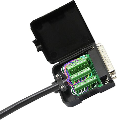 CERRXIAN DB25 Breakout Board, DB25 Male D-SUB Connector to DB25 Screw Solderless Wiring Terminal Module Breakout PCB Board Kits with Plastic Case (M Black) in Saudi Arabia