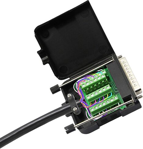 CERRXIAN DB25 Breakout Board, DB25 Male D-SUB Connector to DB25 Screw Solderless Wiring Terminal Module Breakout PCB Board Kits with Plastic Case (M Black) in Saudi Arabia