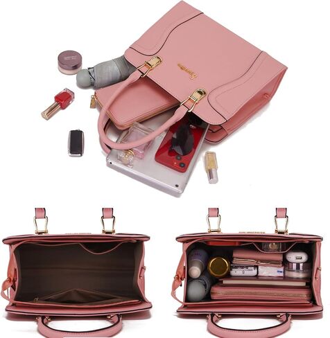 Soperwillton Handbags for Women Shoulder Bags Wallet Tote Bag Satchel 3pcs Purse Set in Kuwait